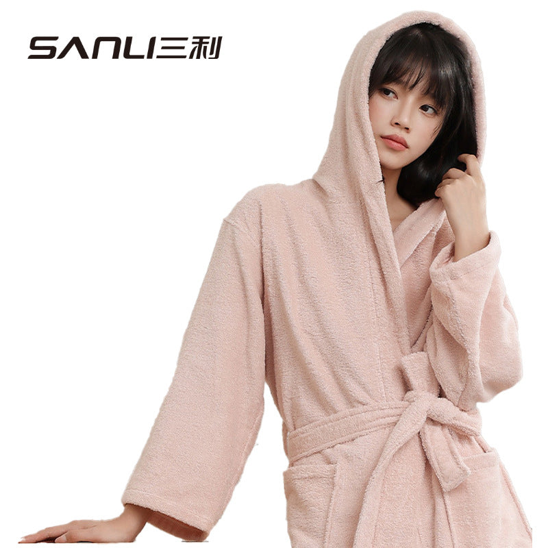 Vaughn | Womens Dressing Gown Towelling Cotton Bathrobe Robe