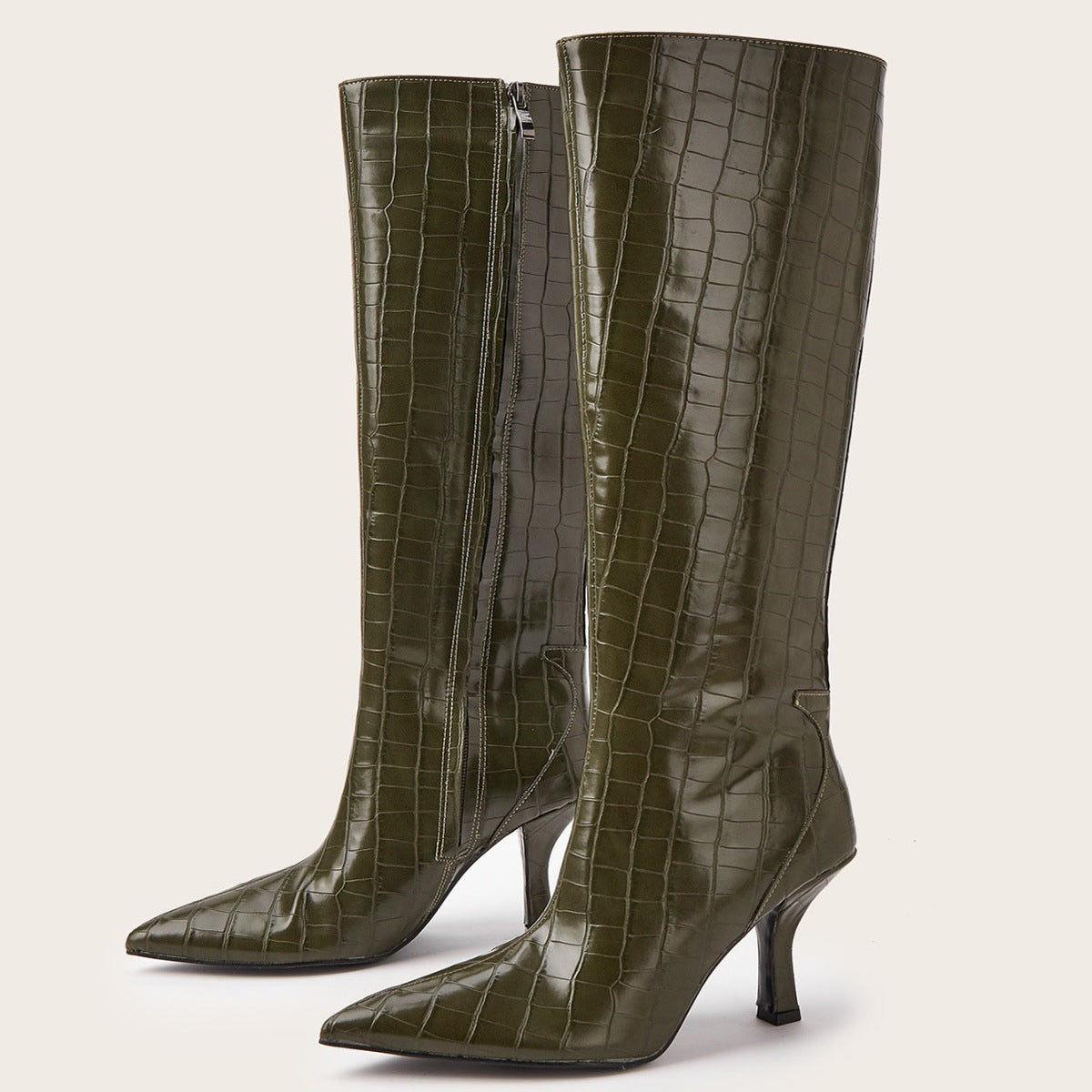 Adelaide | Womens Heeled Boots Pointed Toe Stiletto Leather Ankle Boots