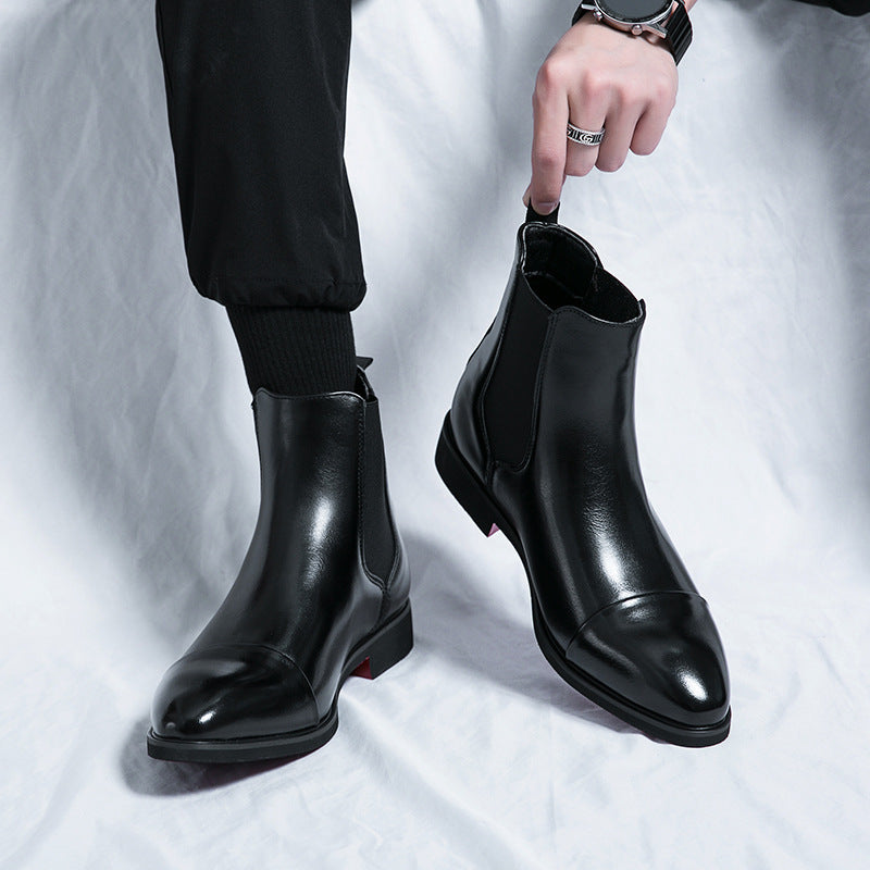 Hendrix | Mens Chelsea Leather Pointed Toe British Casual Ankle Boots - 3