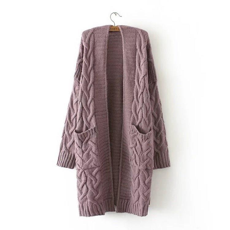 Emmett | Womens Cardigan Knitted Cable Twist Open Front Sweater