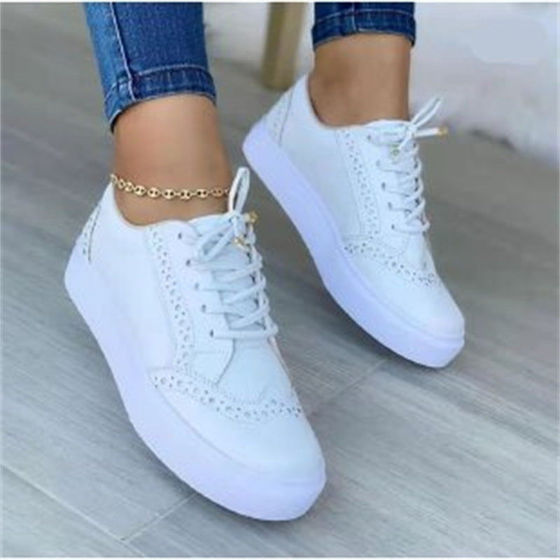 Lavinia | Womens Comfortable Lace Up Casual Flat Round Toe Shoes - 4