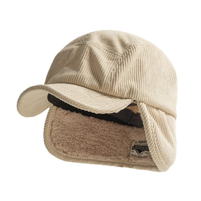 Reuben | Mens Warm Corduroy Earflap Winter Flight Trapper Hat - 5