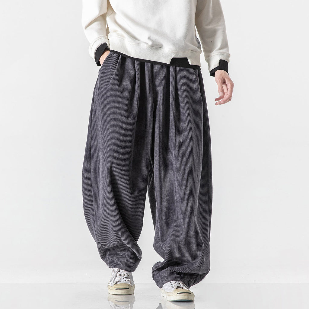 Marcus | Mens Corduroy Wide Leg Casual Loose Straight Trousers - 6
