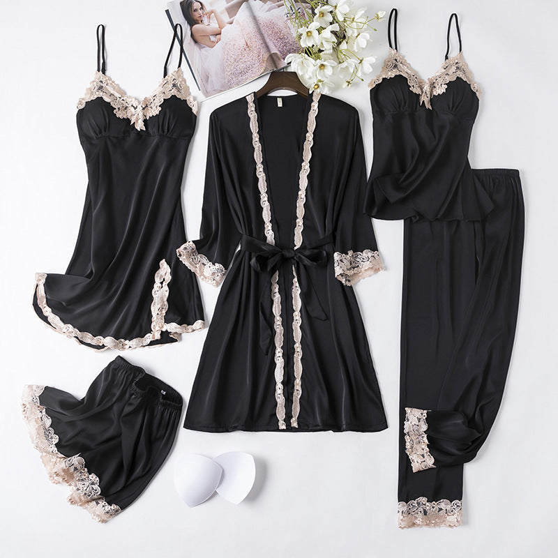Beatrice | Womens Satin Cami Robe Lounge Set