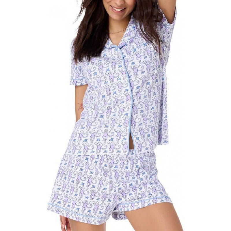 Genevieve | Womens Short Sleeve Cotton Pyjama Set