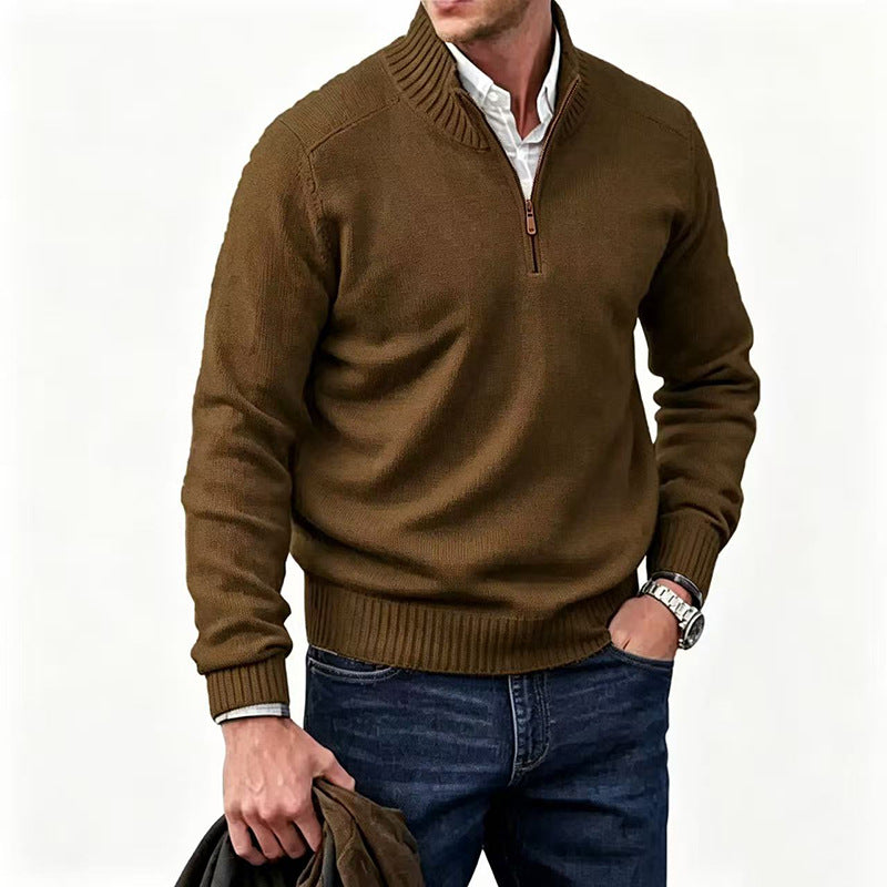 Reuben | Mens Jumper Knitted Stand Collar Warm Winter Sweater
