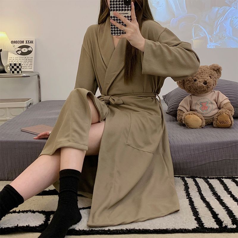 Anders | Womens Dressing Gown Cotton Nightgown Robe Loungewear