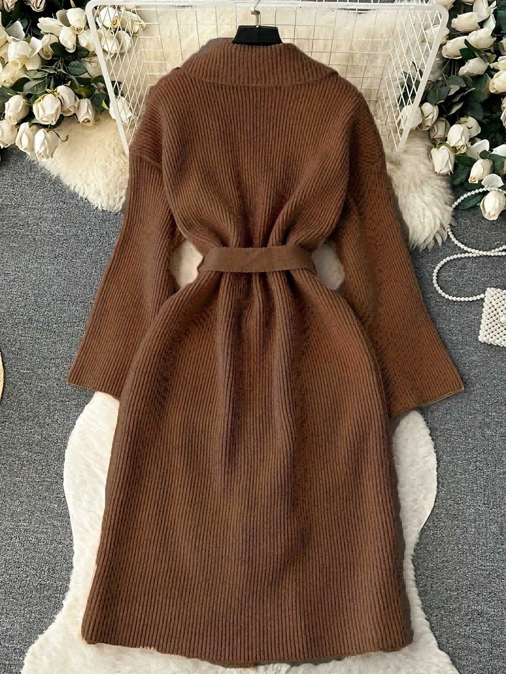 Pippa | Womens Cardigan Knitted Longline Open Front Sweater
