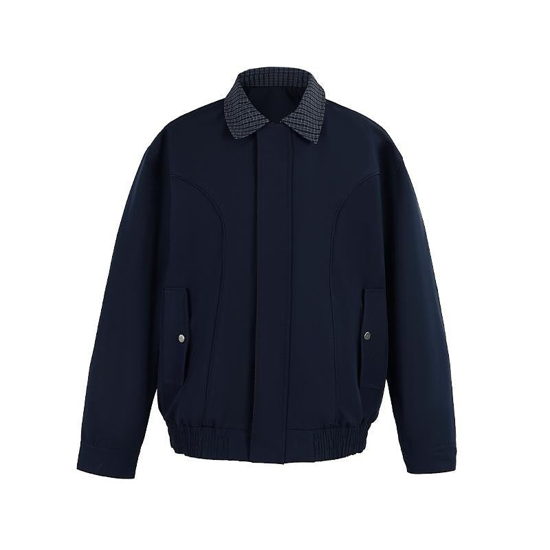 Xanthe | Mens Harrington Jacket Check Collared Bomber Workwear Jacket