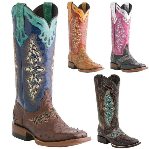 Arabella | Womens Western Boots Square Toe Chunky Heel Riding Long Boots