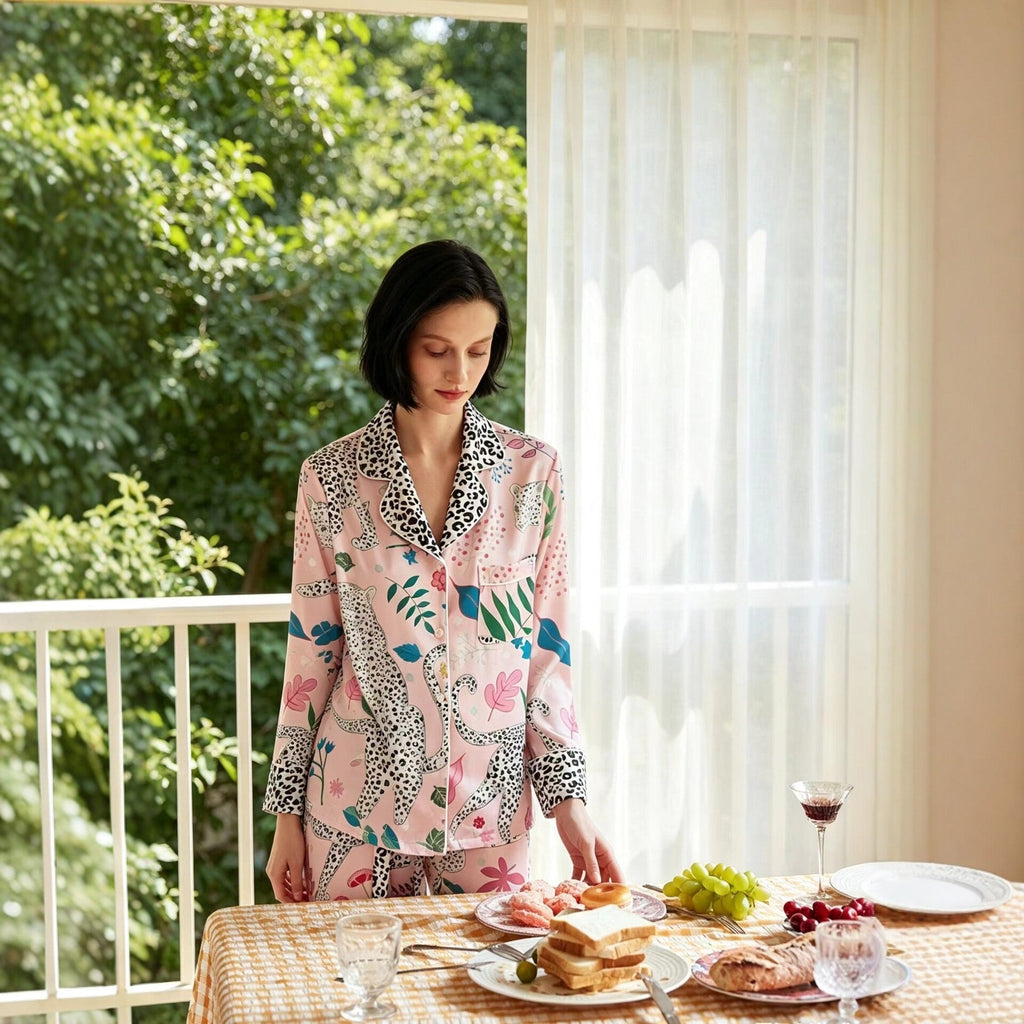Marlowe | Womens Long Sleeve Satin Pyjama Set