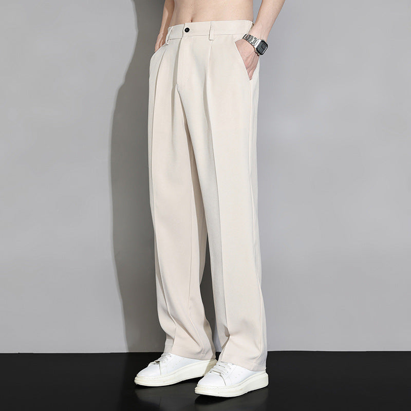 Nathaniel | Mens Wide Leg Straight Loose Casual Summer Trousers - 8