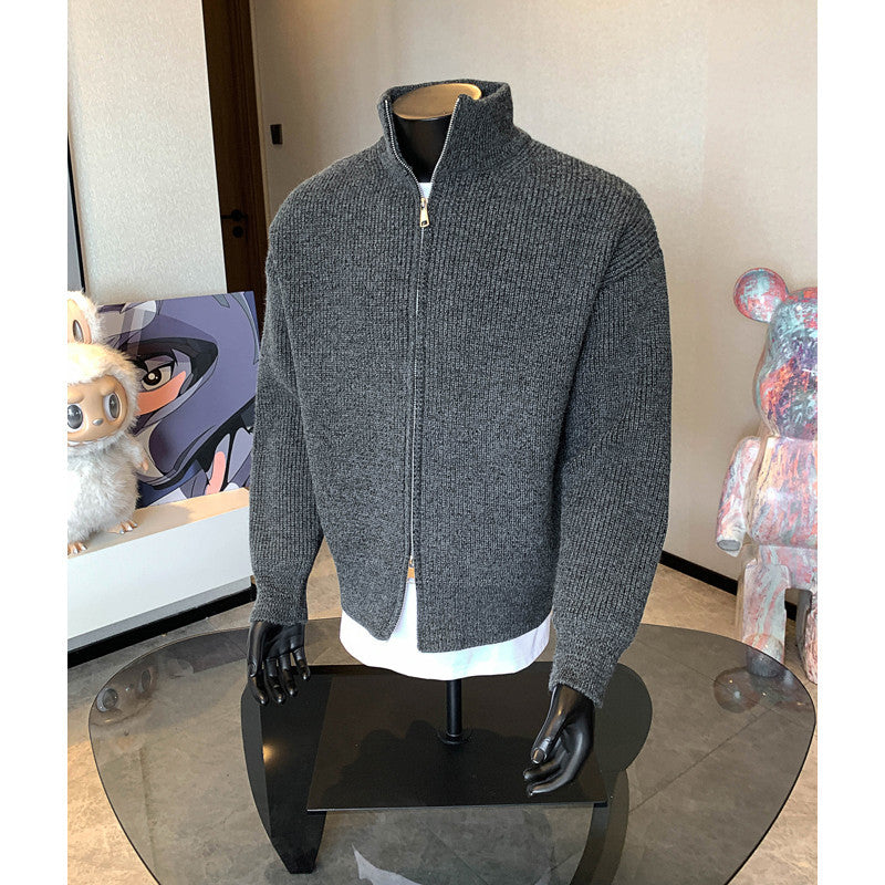 Tobias | Mens Cardigan Zip Knitted Stand Collar Casual Jacket - 6