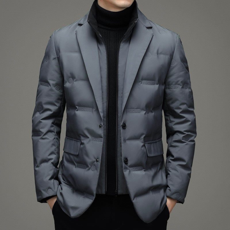 Hugo | Mens Winter Coats Padded Suit Style Detachable Collar Coat - 2