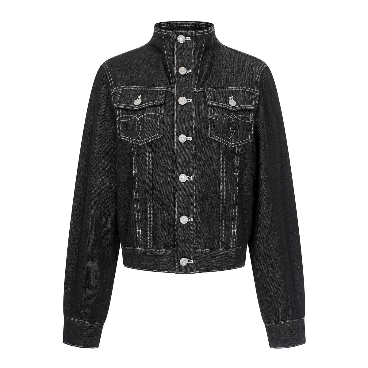 Florence | Womens Oversized Stand Collar Denim Jacket