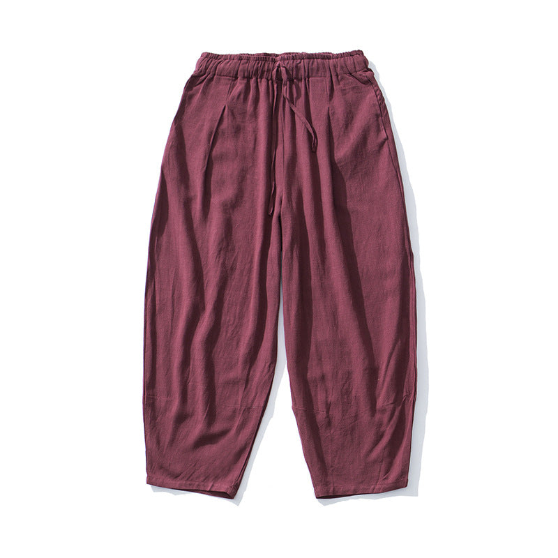 Torin | Mens Wide Leg Linen Loose Casual Cotton Trousers - 5