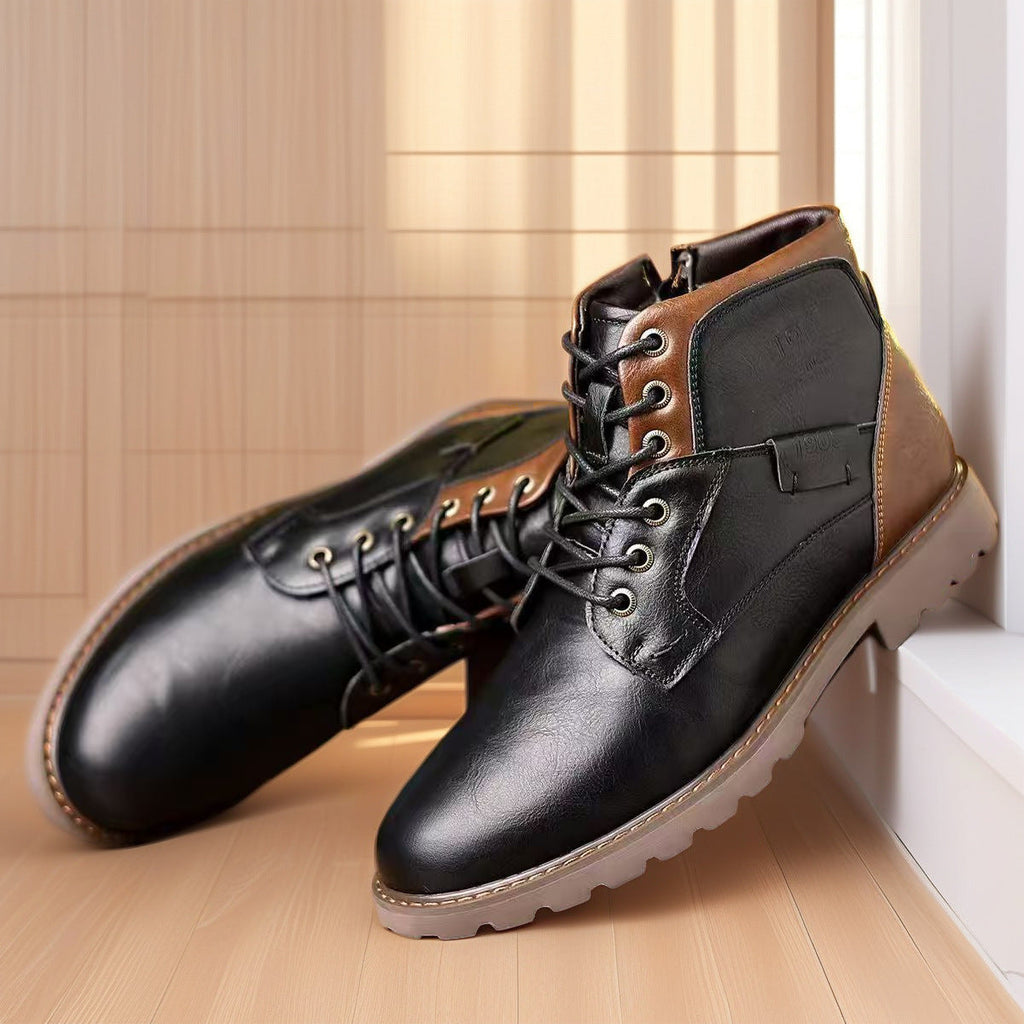 Ulf | Mens Work Boots Ankle Zip Up Desert Boots - 7