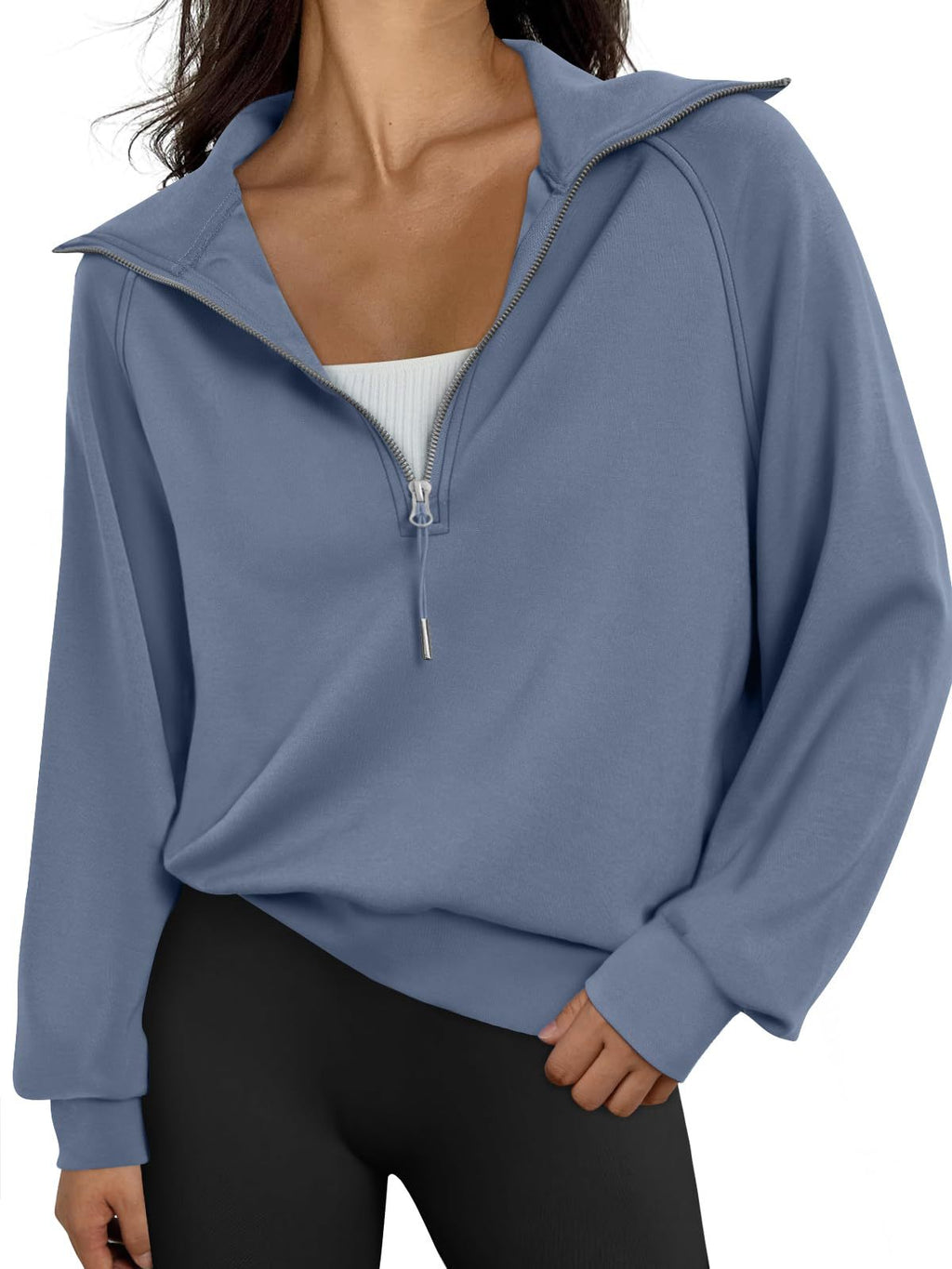 Fenella | Womens Yoga Top Long Sleeve Half Zip Stand Collar Running Fitness Top