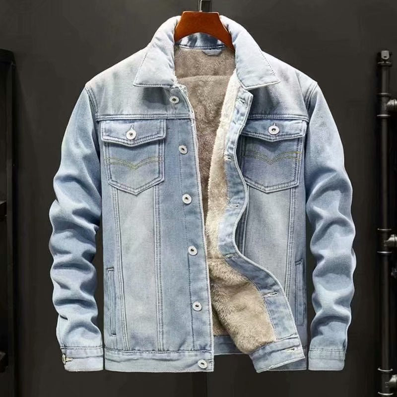 Ferris | Mens Denim Jacket Fleece Lined Warm Winter Trucker Jacket