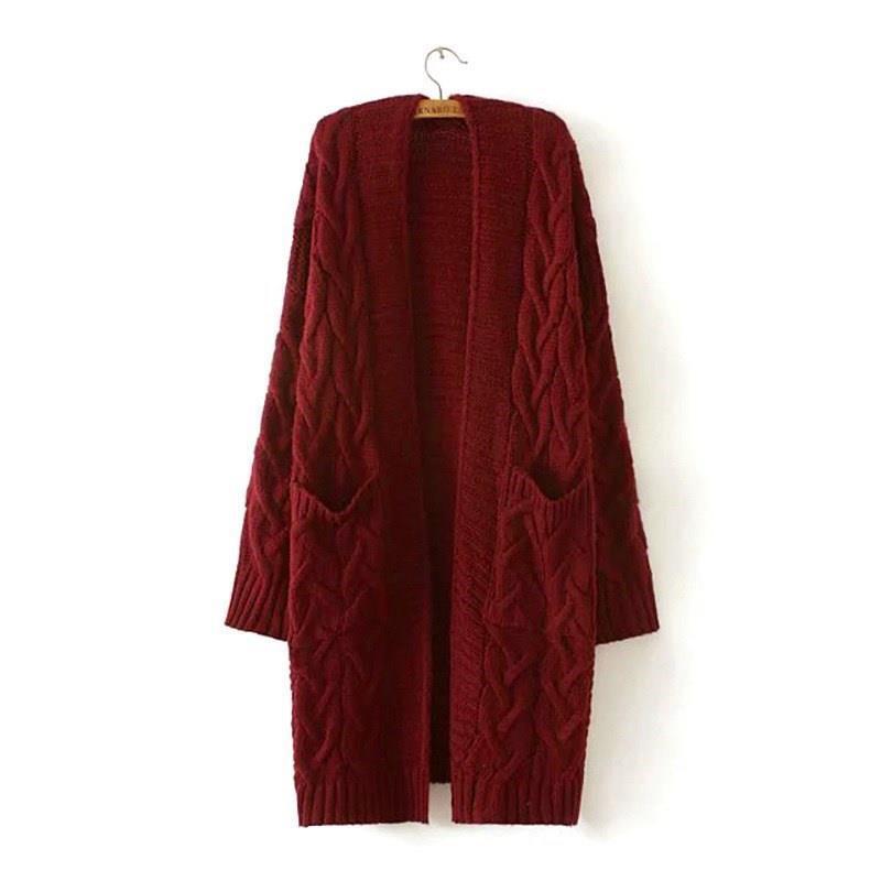 Emmett | Womens Cardigan Knitted Cable Twist Open Front Sweater