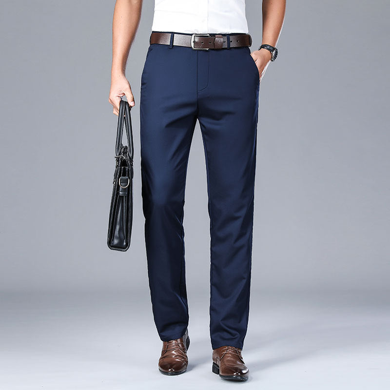 Reuben | Mens Work Straight Leg Business Casual Fleece Lined Trousers - 3