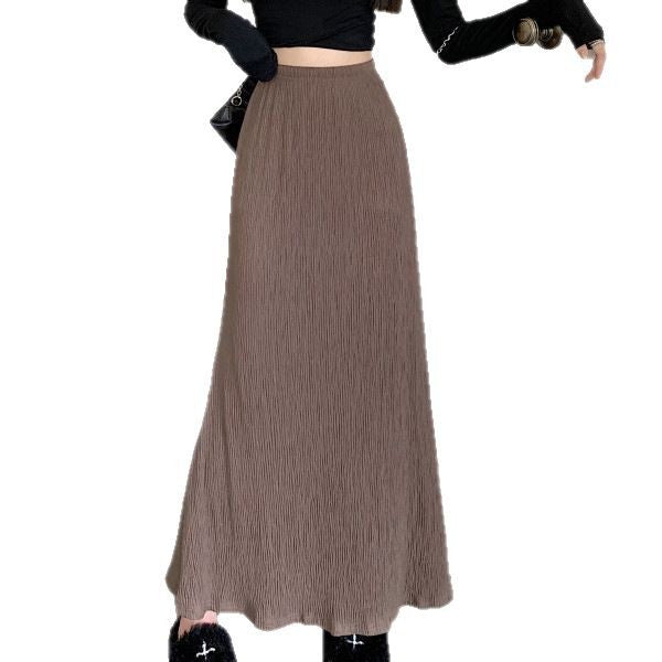 Thaddeus | Womens Pleated Skirt A Line Fishtail High Waisted Long Skirt