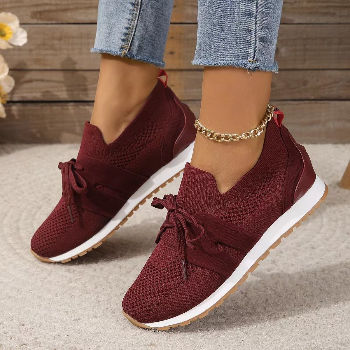 Ottilie | Womens Trainers Chunky Platform Knit Mesh Casual Shoes