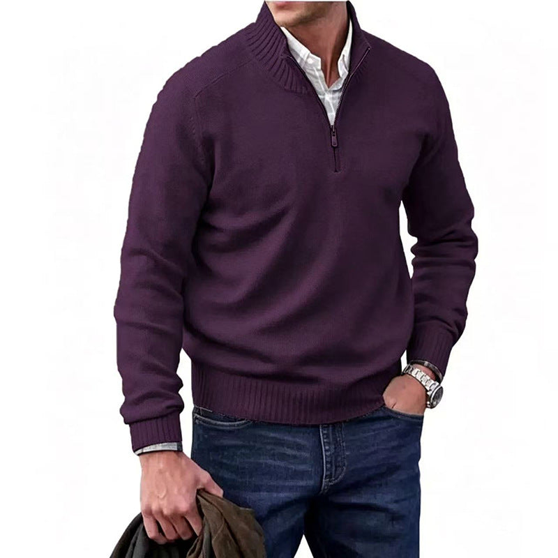Reuben | Mens Jumper Knitted Stand Collar Warm Winter Sweater
