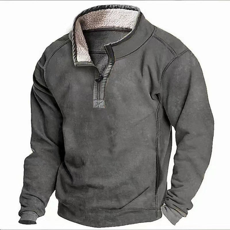 Ulric | Mens Sweatshirt Zip Up Stand Collar Fleece Lined Jumper