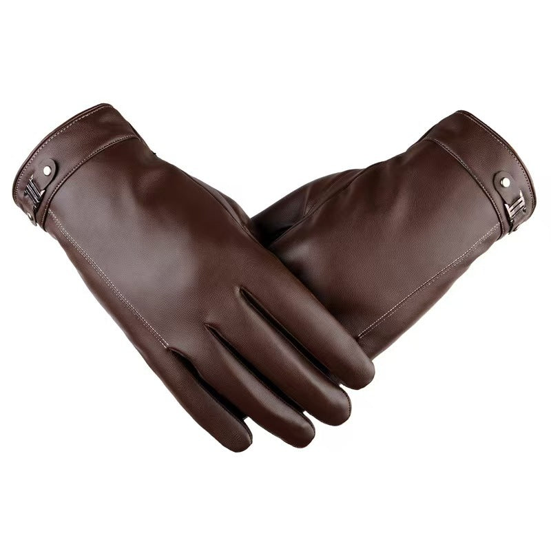 Valentine | Womens Leather Touch Screen Warm Cycling Gloves - 10