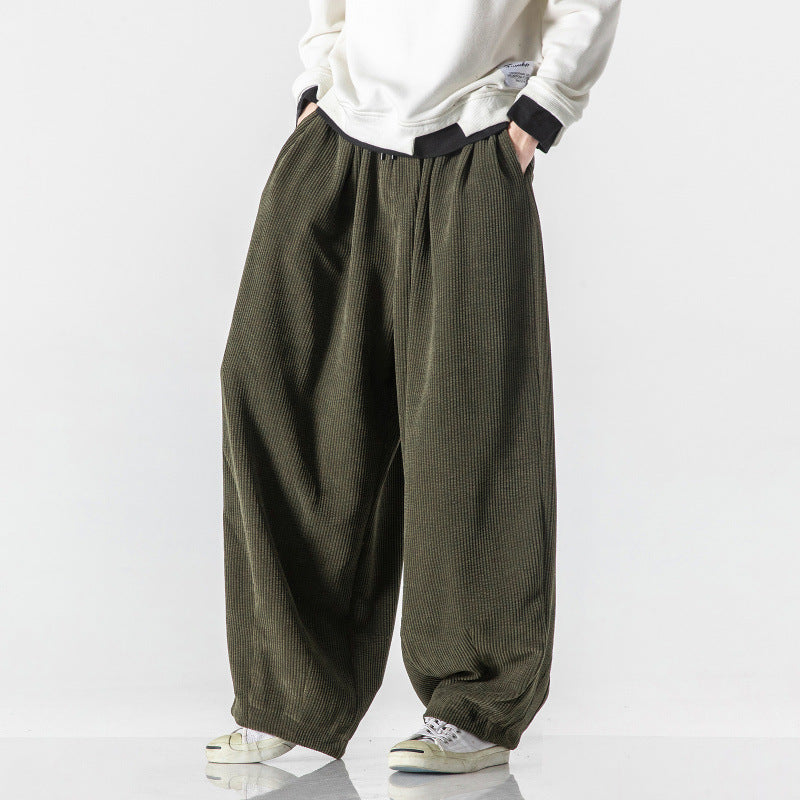 Marcus | Mens Corduroy Wide Leg Casual Loose Straight Trousers - 3