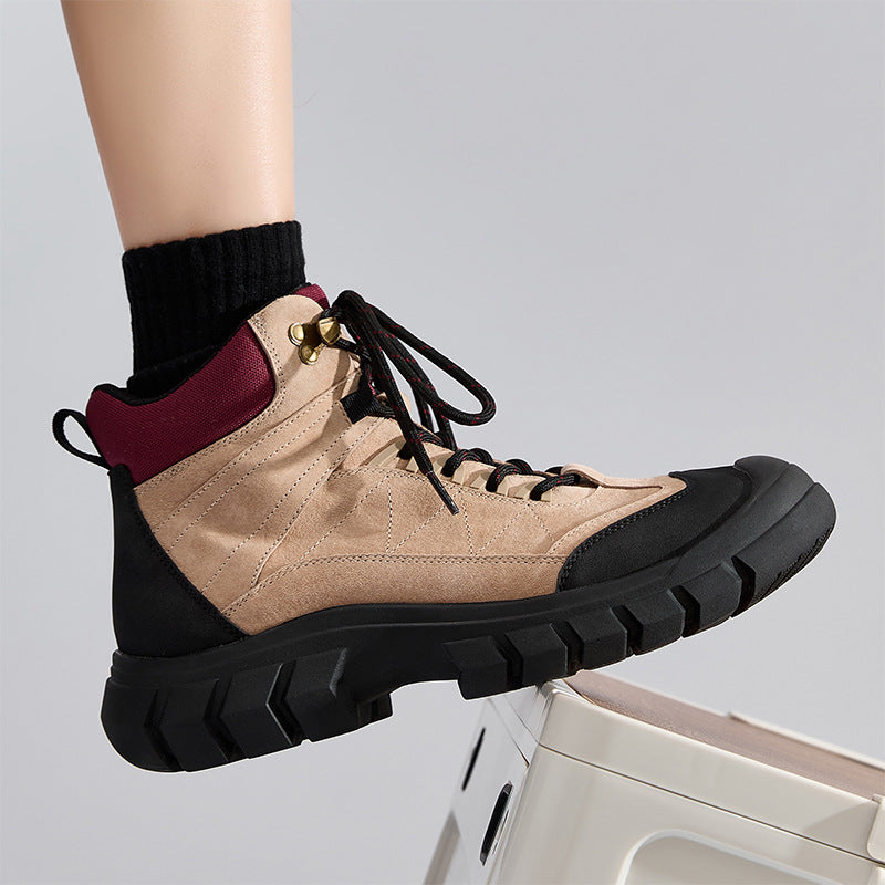 Sawyer | Womens Chunky Platform Lace Up Ankle Combat Boots