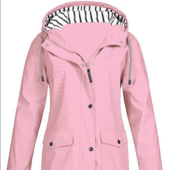 Adaline | Womens Waterproof Jacket Hooded Windproof Lightweight Rain Coat