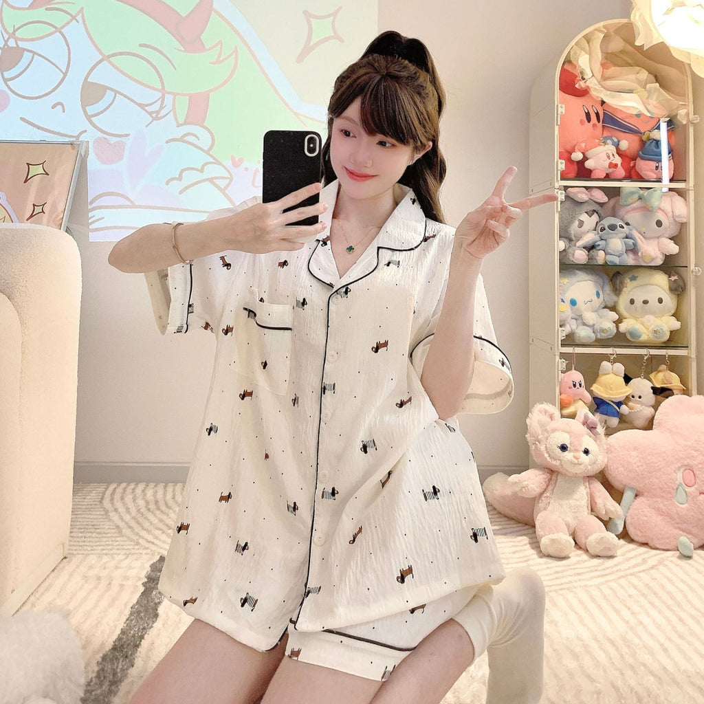 Maisie | Womens Cotton Three Piece Pyjama Set