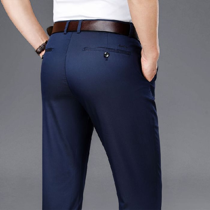 Reuben | Mens Work Straight Leg Business Casual Fleece Lined Trousers - 16