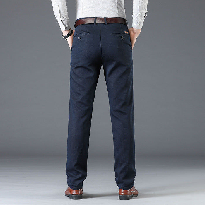 Reuben | Mens Work Straight Leg Business Casual Fleece Lined Trousers - 8