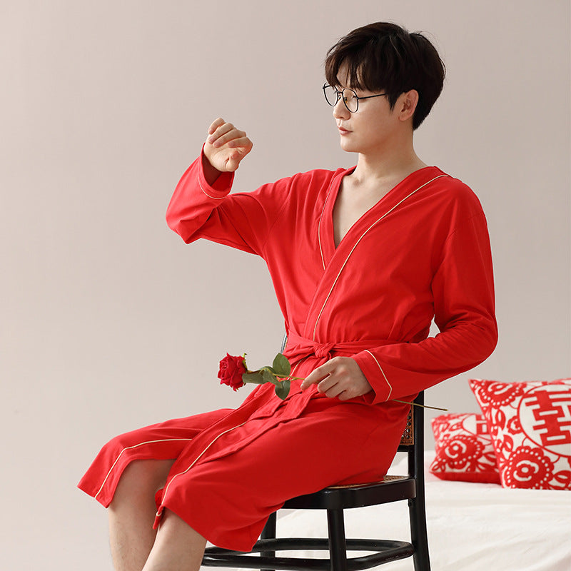 Cassian | Mens Dressing Gown Cotton Bathrobe Robe Loungewear