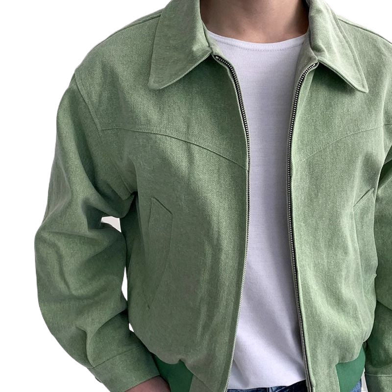 Orla | Mens Bomber Retro Washed Loose Zip Lapel Jacket - 5
