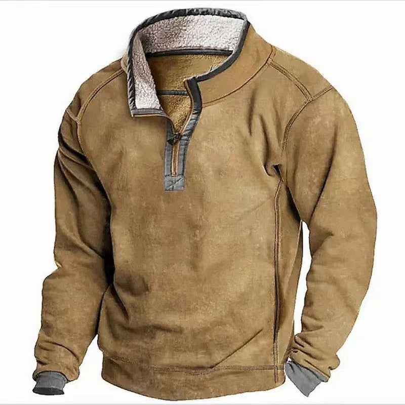 Ulric | Mens Sweatshirt Zip Up Stand Collar Fleece Lined Jumper