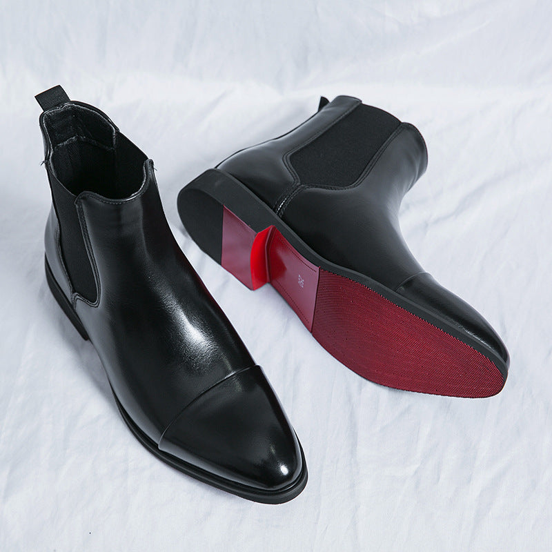 Hendrix | Mens Chelsea Leather Pointed Toe British Casual Ankle Boots - 1