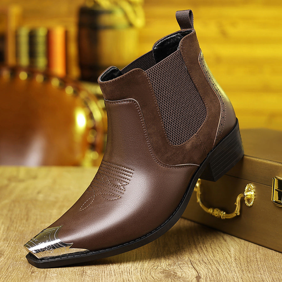 Alaric | Mens Chelsea Boots Ankle Boots Slip on Leather Boots - 6