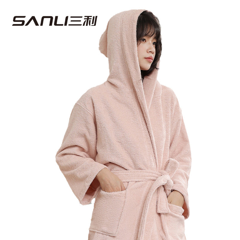 Vaughn | Womens Dressing Gown Towelling Cotton Bathrobe Robe