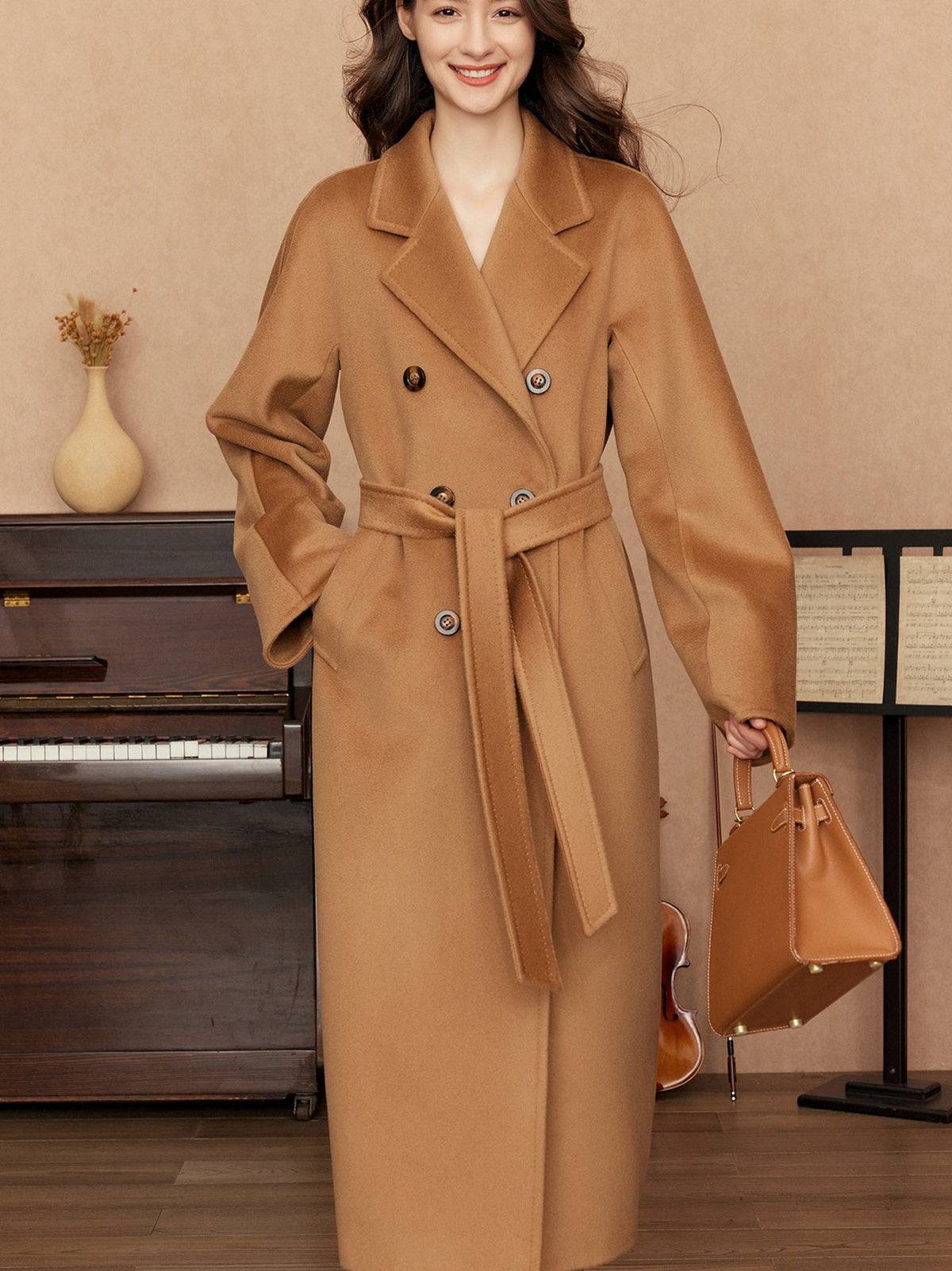 Adeline | Womens Winter Wool Longline Long Loose Warm Coat - 1