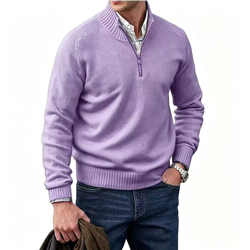Reuben | Mens Jumper Knitted Stand Collar Warm Winter Sweater