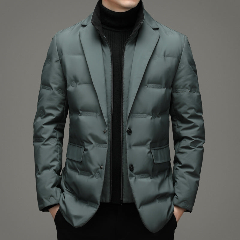 Hugo | Mens Winter Coats Padded Suit Style Detachable Collar Coat - 7