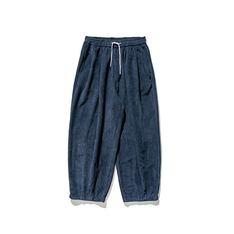Marcus | Mens Corduroy Wide Leg Casual Loose Straight Trousers - 5