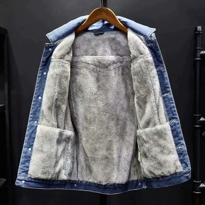 Ferris | Mens Denim Jacket Fleece Lined Warm Winter Trucker Jacket