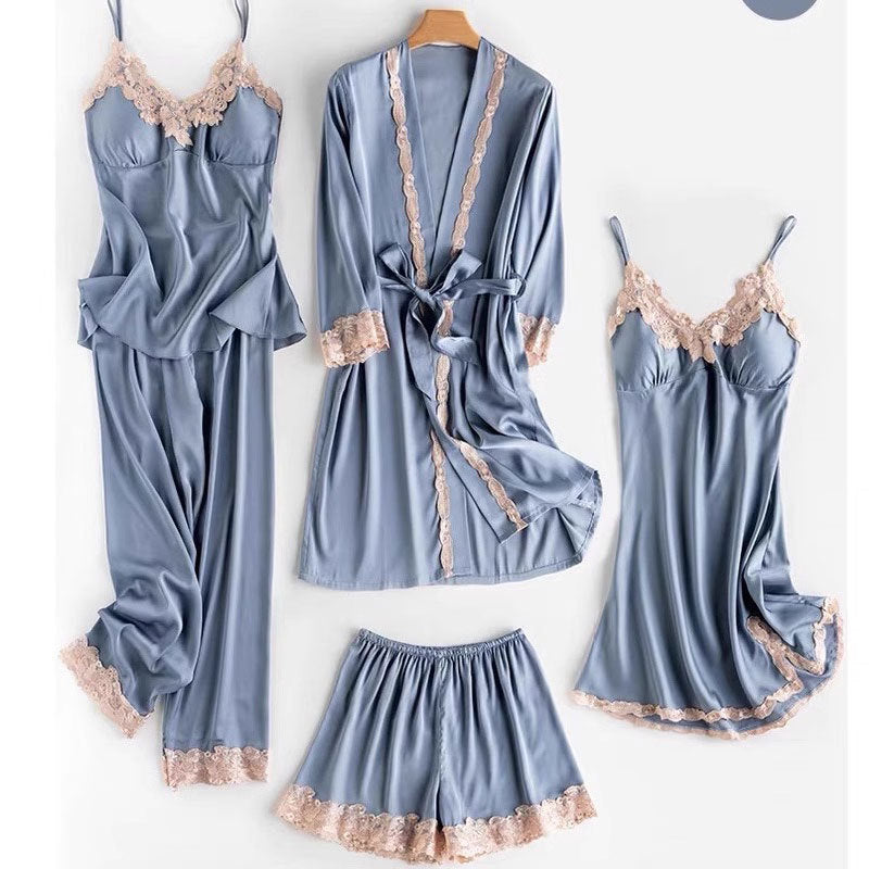 Beatrice | Womens Satin Cami Robe Lounge Set