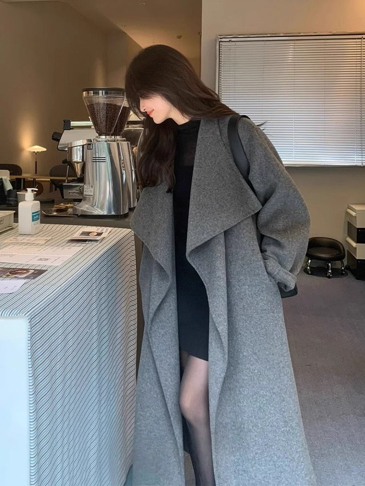 Lachlan | Womens Wool Coat Long Belted Winter Overcoat Trench
