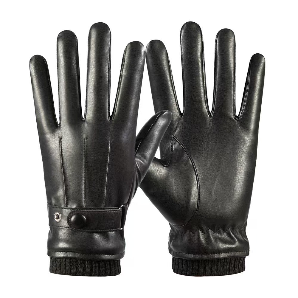 Valentine | Womens Leather Touch Screen Warm Cycling Gloves - 9